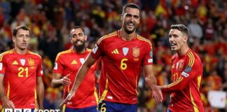 Merino marcó dos goles y España venció a Bulgaria