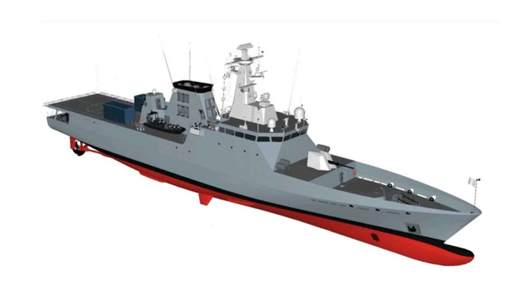 Render digital del patrullero de alta mar Avante 1800 construido por España para la Marina Real de Marruecos
